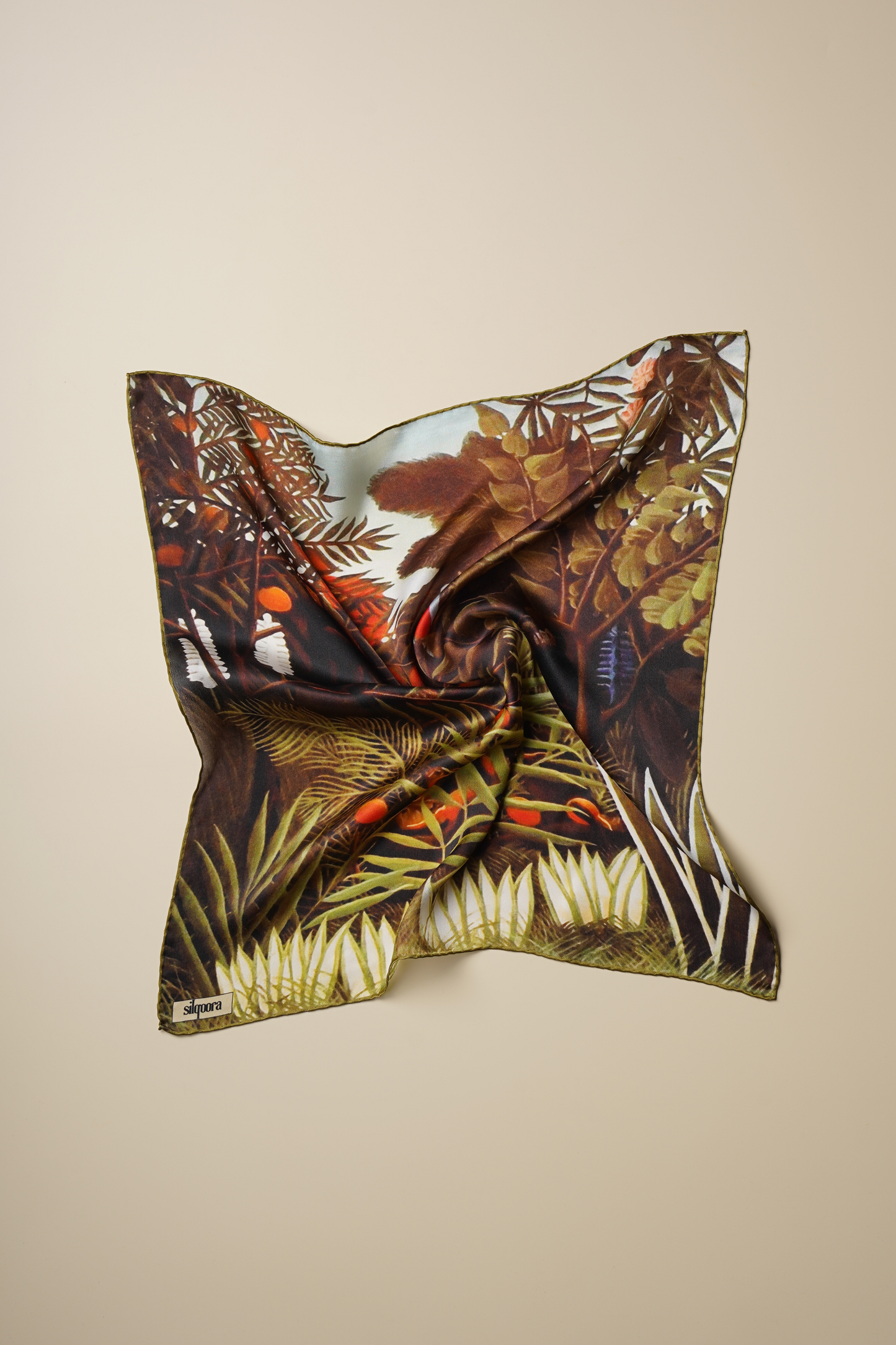 İpek Bandana Fular Art Collection-Henri Rousseau (Tropikal)