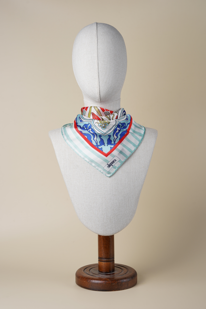 İpek Bandana Fular Art Collection-Çini (Lalezar)