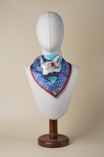 İpek Bandana Fular Art Collection-Çini (Şems-i Mai)