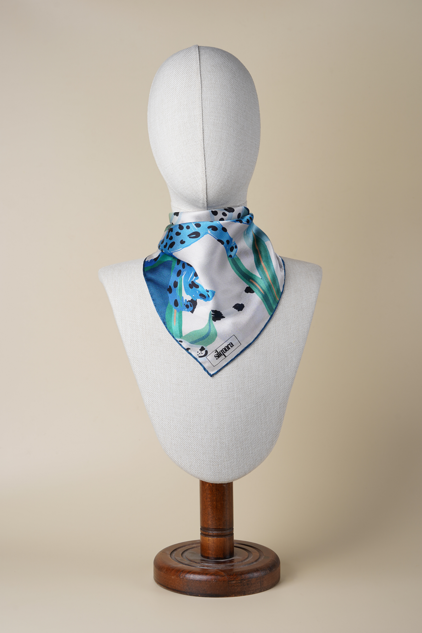 İpek Bandana Fular Art Collection-Azure Felis
