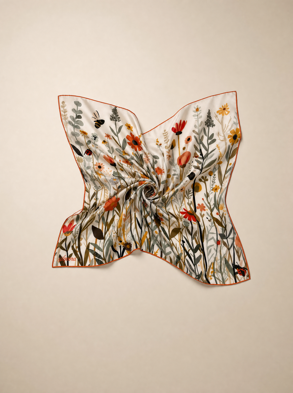 İpek Bandana Fular Art Collection - Kır Bahçesi
