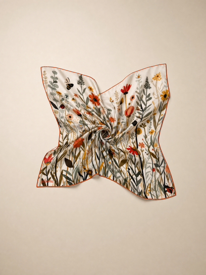 İpek Bandana Fular Art Collection - Kır Bahçesi