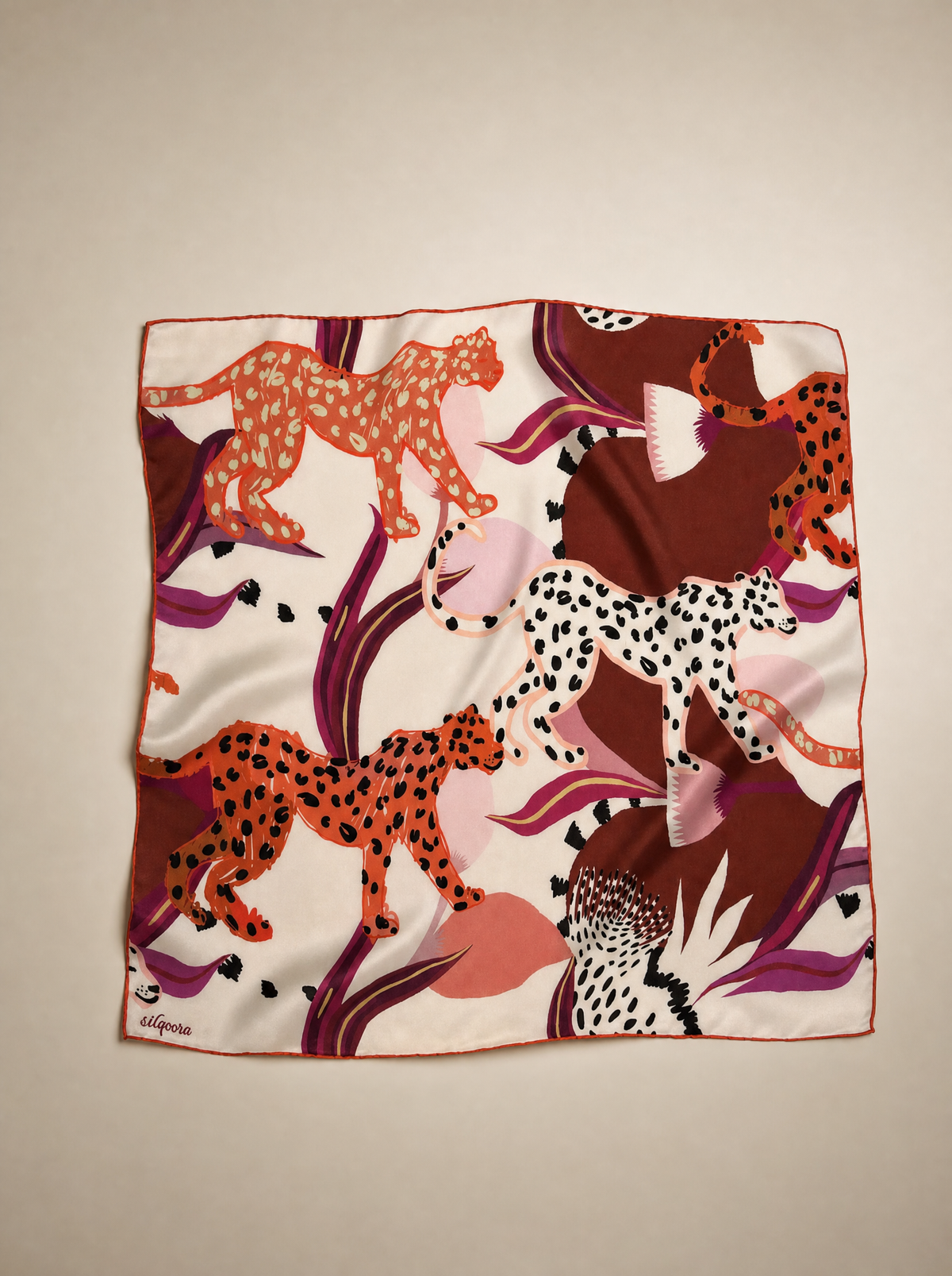 İpek Bandana Fular Art Collection-Le Fauve Kırmızı