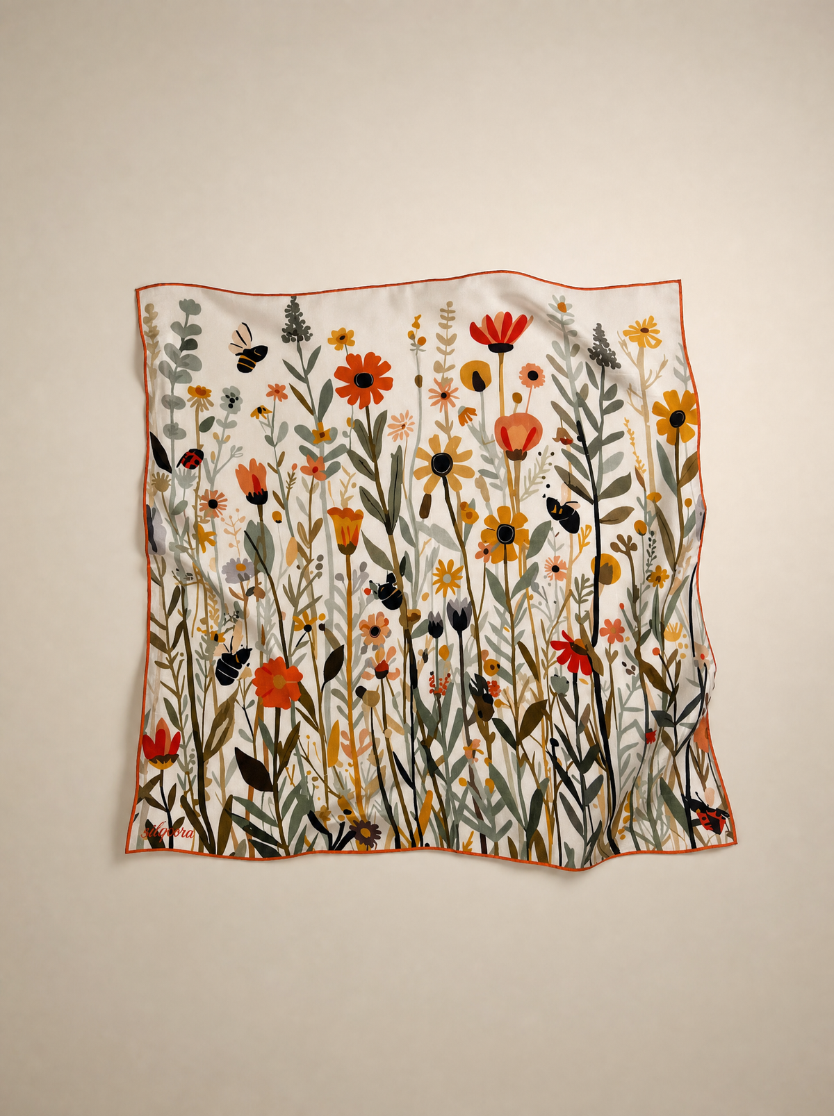 İpek Bandana Fular Art Collection - Kır Bahçesi